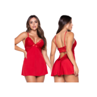 Camisola Sexy com Calcinha Renda Regulável Feminina Renda Sensual Linha Noite Lingerie