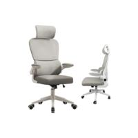 Cadeira de escritório Python Fly XHOCB07 ergonômica branca e cinza com estofado de malha