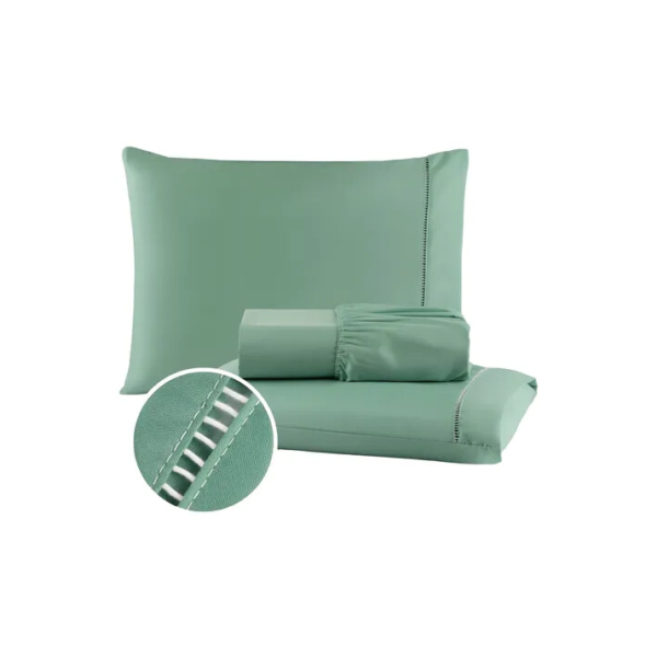 Jogo De Lençol Casal 3 Peças Percal 400 Fios Acetinado