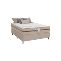 Cama Box Casal Gazin Flora Bege 138x188cm.