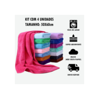 Kit 4 Panos Mágico de Chão Grande Super Absorvente de Microfibra para Limpeza Geral 50x60cm