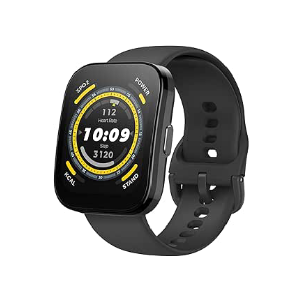 Relógio Inteligente Amazfit Bip 5 46mm A2215 GPS, Chamadas Bluetooth, Bateria de 10 dias, Tela ultra grande, Rastreamento de passos, Alexa Built-In, AI Fitness App (Black)