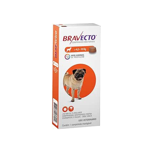Bravecto Cães de 4.5 até 10kg Bravecto para Cães, 4.5 a 10kg,
