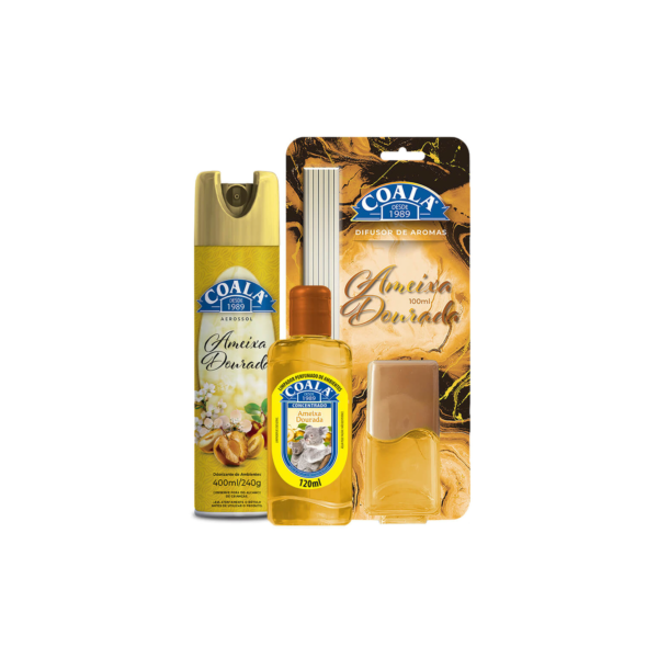 Kit Coala Aerossol + Difusor de Aromas + Limpador Perfumado de Ambientes - Ameixa Dourada