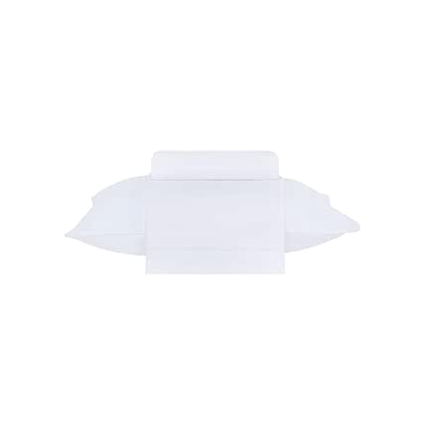 Buddemeyer Jogo de Cama Solteiro Percal 180 Fios Basic Percalle 100% Algodão Penteado Branco 3 peças