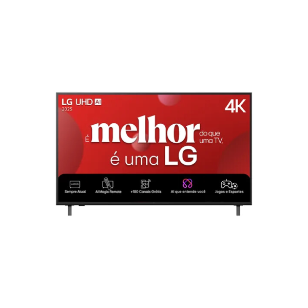 Smart TV 4K 50" LG UHD 50UA85 Processador α7 AI Ger8 4K Super Upscaling Google Cast Alexa Integrado Controle AI Smart Magic WebOS 25