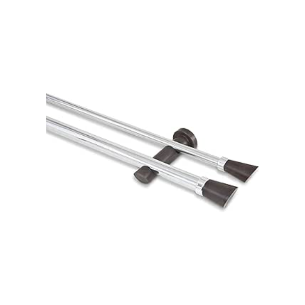 Kit Varão 2, 00 M Alumínio Belchior Uniq Duplo Imbuia 19 X 19 Mm