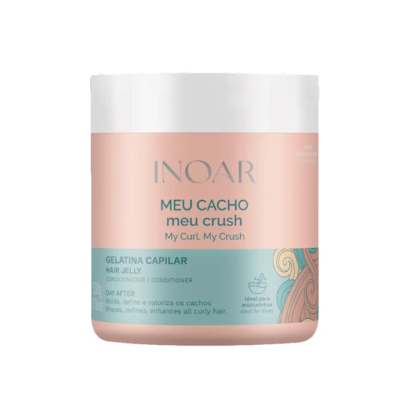 Inoar, Meu Cacho Meu Crush, Gelatina Capilar, Definição de Cachos, Hidratação Intensa, Com Colágeno e Vitamina E - 500g