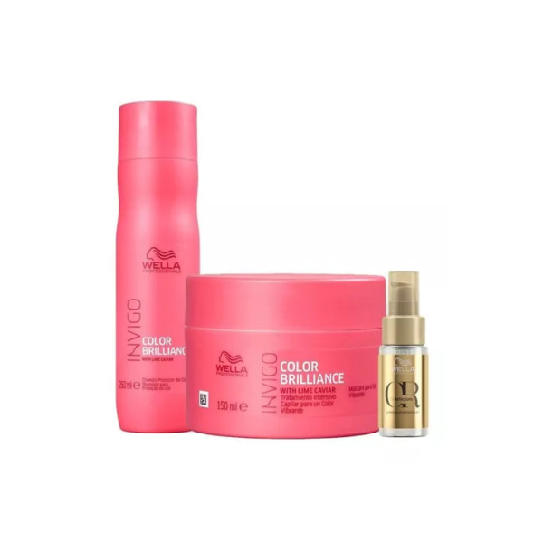 Kit Wella Pro Inv Brilliance Sh 250 + Masc 150 + Oil 30