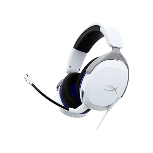 Headset Gamer HyperX Cloud Stinger 2 Core PS5 - para PlayStation, Headset Leve, Microfone com Função de Girar para Silenciar, Drivers de 40 mm, Branco (6H9B5AA)