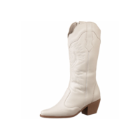 Bota Texana GiGiL Feminina Cano Alto Salto Médio Western Bordada