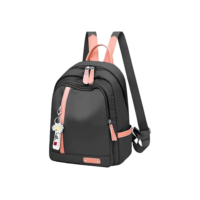 Mochila Feminina Escolar Trabalho Reforçada Bolsa Mulher Passeio Casual Ajustável Com Pingente (Preto)