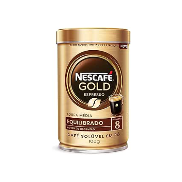Nescafé Gold Espresso, Equilibrado 8, Café Solúvel em Pó, 100g