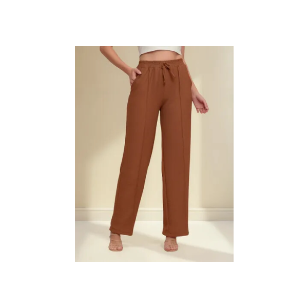 Calça Feminina Pantalona Wide Leg Tirinha Dia A Dia