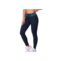 SELENE Calça Legging Academia Zero Transparência Cintura Alta Sem Costura Fitness, Marinho, P