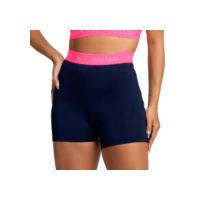 Short Feminino Neon Marinho Com Pink Massam Fitness