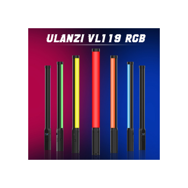 Ulanzi VL119 portátil RGB colorido vara de luz 19,68 polegadas portátil LED varinha de luz CRI 95 + 2500K-9000K lâmpada de estúdio de fotografia