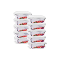 Kit 10 Marmita Pote Vidro Hermético Vidro Tampa Trava 340ml