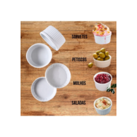 Kit 10 Ramekin NAWO canelado Ramequim Melanina Ramecan Pote Ramekin Dorama