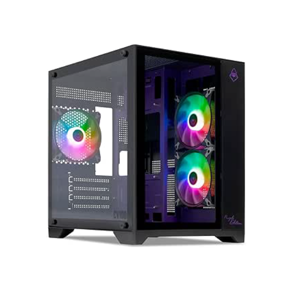 Gabinete Gamer Mancer CV100 Purple Edition | Mid-Tower | Lateral De Vidro | Com 3 Fans - Cor (Preto)