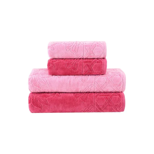 Jogo de Toalhas Buddemeyer Village Banho Rosa/Rosa Chic 4 peças