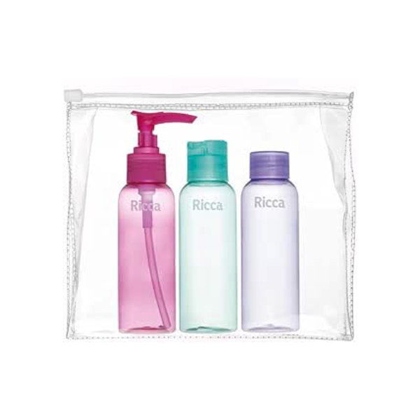 Ricca Conjunto Com 3 Frascos de Viagem