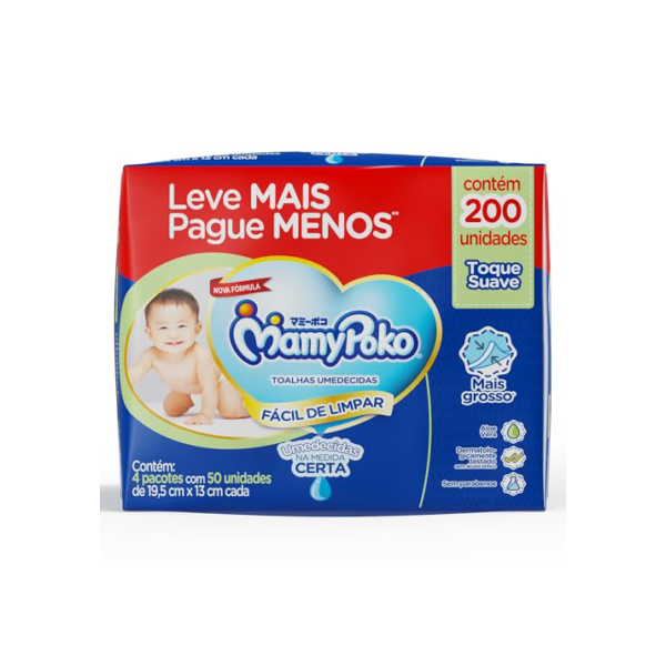 MamyPoko Lenços Umedecidos Toque Suave 200 Unidades