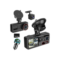 Câmera de Carro 4K UHD com Dupla Câmera (Frontal e Traseira), Visão Noturna, Tela IPS 2.0'', Ângulo de 170°, WDR, Cartão de 64GB Incluso