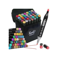 Caneta Marcador Para Colorir Desenho Profissional 36, 48 Cores Conjunto De Canetinhas Pontas Duplas Codificados por Cores Vivas para Desenho (Canetinha, Caixa, 48)