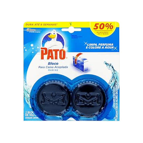 Pato Desodorizador Sanitário Caixa Acoplada Marine, Limpeza Banheiro, 2 Discos