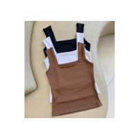 Kit 3 Blusas Feminina Regata Decote Quadrado Reto Suplex Verão Basica Lisa Moda Elegante Tendencia Bolgueira