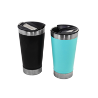 Kit 2  Copos Térmicos 473Ml De Inox Com Tampa e Abridor