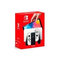 Nintendo, Console, Nintendo Switch OLED, Nacional, Portátil e Doméstico, Tela de 7 Polegadas, Bateria de até 9 Horas, 64GB de Armazenamento, Porta LAN Integrada, Áudio Aprimorado, Inclui Joy-Con com Suporte e Alças, Branco