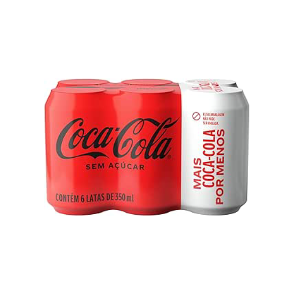 Pack de Coca-Cola sem Açúcar 350Ml 6 unidades