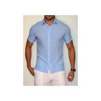 Camisa Lisa Social Basica Manga Curta  Masculina