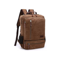 Mochila Resistente De Lona Para Notebook 15.6 Masculina Executiva Reforçada Funcional Para Trabalho Estudo Viagen Acabamento Em Couro Bolso Para Garrafa - ZAFIN