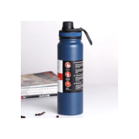 Garrafa de Água Térmica Aço Inox Esportiva Academia Isolada a Vácuo Aço Inox 304 de 800ml (AZUL 1321)