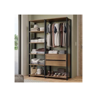 Guarda-roupa Closet Modulado Valencia 2 Gavetas 129cm Rustic/preto Madesa