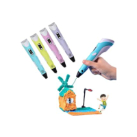 Caneta de Impressão 3D Com Recarga de Filamento PLA, PLA e ABS Compatíveis, Brinquedo Criativo, Presente DIY de Criativo Artesanato Para Crianças e Adultos (Azul)