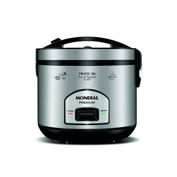 Panela Elétrica de Arroz, Mondial, Preto/Inox, 700W, 220V - PE-42-10X