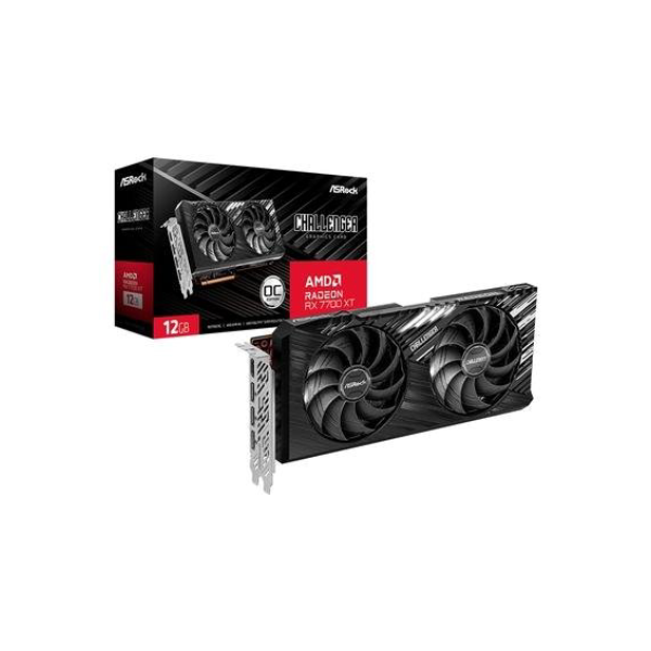 Placa de Vídeo RX 7700 XT Challenger 12G OC ASRock AMD Radeon, 12GB GDDR6 - 90-GA4QZZ-00UANF
