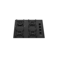 Cooktop 4 Bocas Mesa De Vidro Itatiaia Essencial Preto - Biv