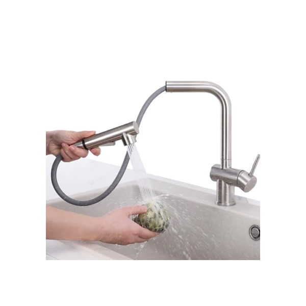 Torneira Cozinha Gourmet Monocomando Extensível Bancada Aço Inox