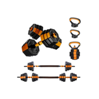 Joyfox Kit Halteres Ajustáveis 5 em 1 Octogonal com Anilhas e Kettlebell – 10Kg Multifuncional para Musculação, Crossfit e Academia em Casa