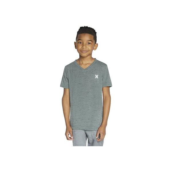 Hurley Camiseta masculina macia básica Cloud Slub, Gola V verde argila, 4