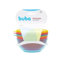 Buba, 16175, Kit 3 Potes Com Tampa, Colorido