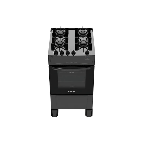 Fogão 4 Bocas À Gás Atlas Mônaco Top Glass Preto