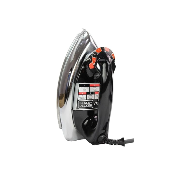 BLACK+DECKER Ferro de Passar Roupa a Seco, Metálico Preto, Modelo VFA1110XM6, 220V