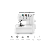 Máquina de Costura Portátil Overlock 2000 Elgin 1300 Pontos Iluminação Led Com Alça