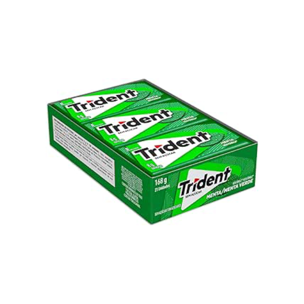Chiclete Trident Menta Sem Açúcar - Caixa com 21 unid. de 8g